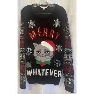 Grumpy Cat Merry Whatever Ugly Christmas Sweater Size 3X